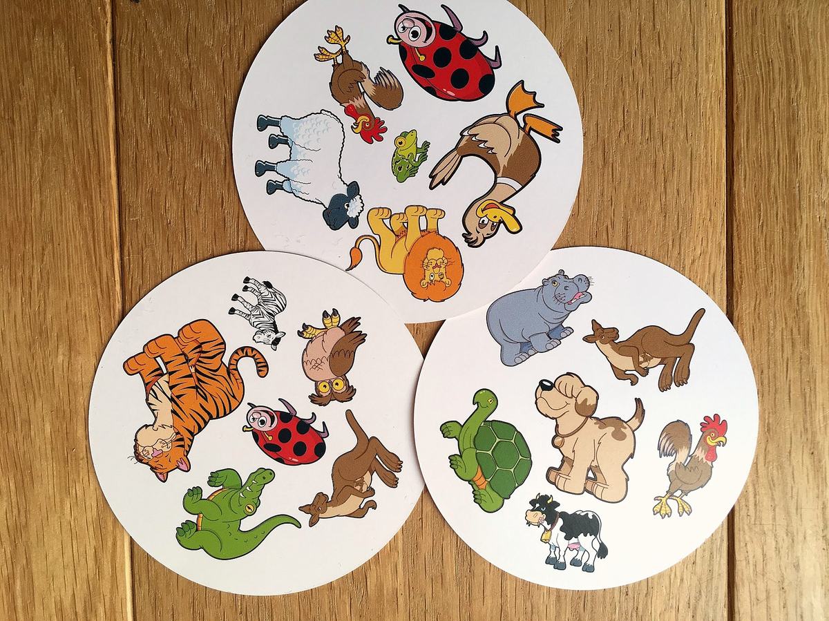 Three Dobble for kids cards