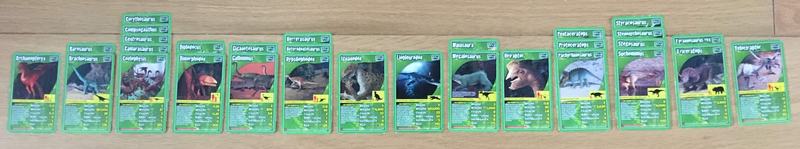 Dinosaur top trumps in alphabetical order