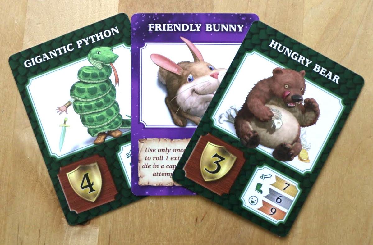Example of three Dragonwood cards