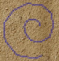 Ant leaving a spiral pheromone trail